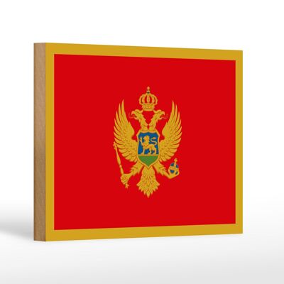Letrero de madera bandera de Montenegro 18x12 cm Decoración bandera de Montenegro