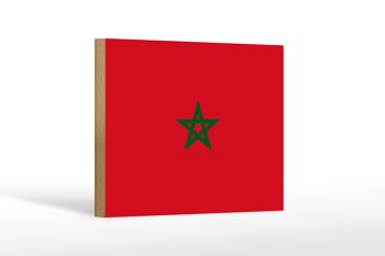 Panneau en bois drapeau du Maroc 18x12 cm Décoration drapeau du Maroc 1