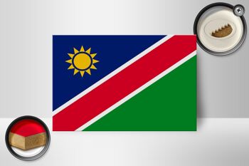 Panneau en bois drapeau de la Namibie 18x12 cm Décoration drapeau de la Namibie 2