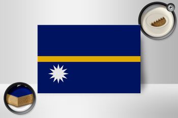 Panneau en bois drapeau Nauru 18x12 cm Décoration drapeau de Nauru 2