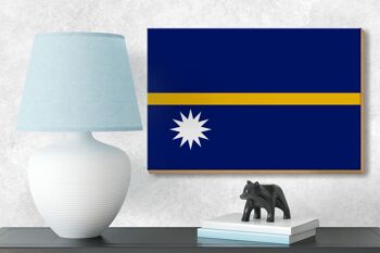 Panneau en bois drapeau Nauru 18x12 cm Décoration drapeau de Nauru 3