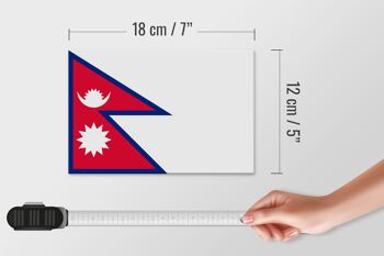 Panneau en bois drapeau du Népal 18x12 cm Décoration drapeau du Népal 4
