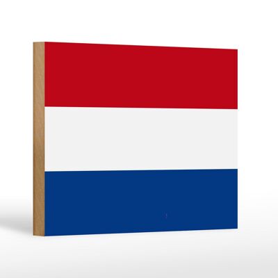 Letrero de madera bandera Países Bajos 18x12 cm Bandera de Países Bajos decoración
