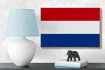 Panneau en bois drapeau Pays-Bas 18x12 cm Décoration drapeau des Pays-Bas 3