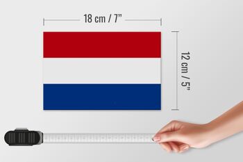 Panneau en bois drapeau Pays-Bas 18x12 cm Décoration drapeau des Pays-Bas 4