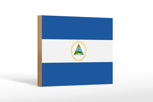 Holzschild Flagge Nicaraguas 18x12 cm Flag of Nicaragua Dekoration