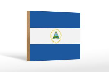 Panneau en bois drapeau du Nicaragua 18x12 cm Décoration drapeau du Nicaragua 1