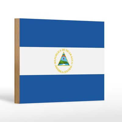 Holzschild Flagge Nicaraguas 18x12 cm Flag of Nicaragua Dekoration