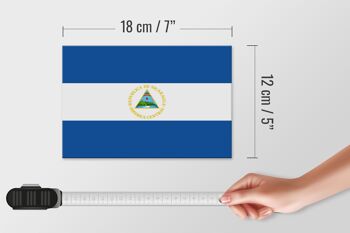 Panneau en bois drapeau du Nicaragua 18x12 cm Décoration drapeau du Nicaragua 4