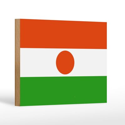 Cartello in legno bandiera del Niger 18x12 cm Decorazione bandiera del Niger