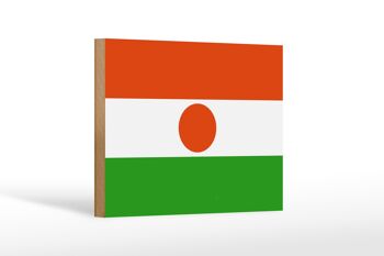 Panneau en bois drapeau du Niger 18x12 cm Décoration drapeau du Niger 1