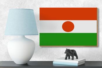 Panneau en bois drapeau du Niger 18x12 cm Décoration drapeau du Niger 3