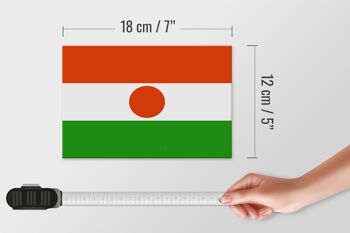 Panneau en bois drapeau du Niger 18x12 cm Décoration drapeau du Niger 4