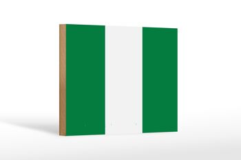 Panneau en bois drapeau du Nigeria 18x12 cm Décoration drapeau du Nigeria 1