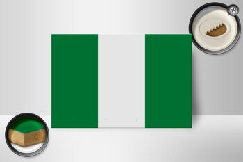 Panneau en bois drapeau du Nigeria 18x12 cm Décoration drapeau du Nigeria 2