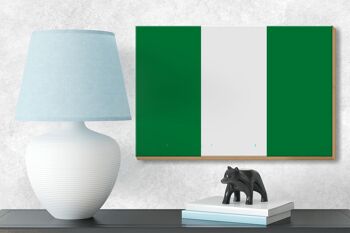 Panneau en bois drapeau du Nigeria 18x12 cm Décoration drapeau du Nigeria 3