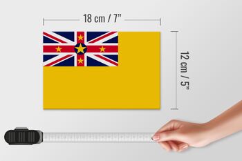 Panneau en bois drapeau de Niue 18x12 cm Décoration drapeau de Niue 4