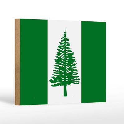 Bandera de madera Isla Norfolk 18x12cm Bandera Decoración de la Isla Norfolk