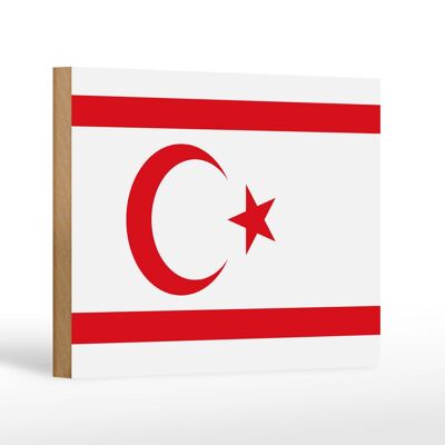 Cartello in legno bandiera Cipro del Nord 18x12 cm Decorazione bandiera Cipro del Nord