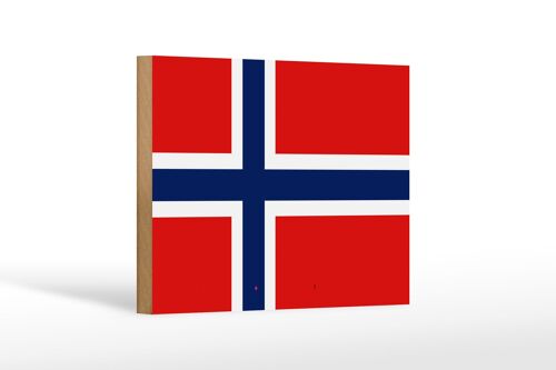 Holzschild Flagge Norwegens 18x12 cm Flag of Norway Dekoration