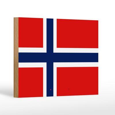 Letrero de madera bandera de Noruega 18x12 cm Decoración bandera de Noruega