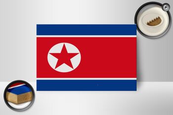 Panneau en bois drapeau de la Corée du Nord 18x12 cm Décoration drapeau de la Corée du Nord 2