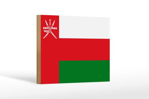 Holzschild Flagge Omans 18x12 cm Flag of Oman Dekoration