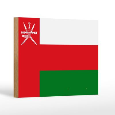 Cartello in legno bandiera dell'Oman 18x12 cm Decorazione bandiera dell'Oman