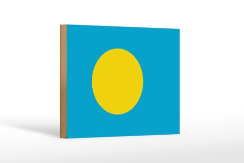 Holzschild Flagge Palaus 18x12 cm Flag of Palau Dekoration