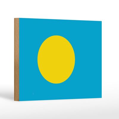 Cartello in legno bandiera di Palau 18x12 cm Decoro bandiera di Palau