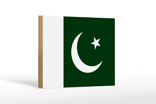 Holzschild Flagge Pakistans 18x12 cm Flag of Pakistan Dekoration