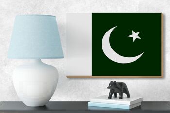 Panneau en bois drapeau du Pakistan 18x12 cm Décoration drapeau du Pakistan 3