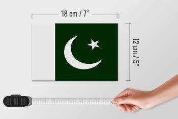 Panneau en bois drapeau du Pakistan 18x12 cm Décoration drapeau du Pakistan 4