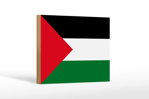 Holzschild Flagge Palästinas 18x12 cm Flag of Palestine Dekoration