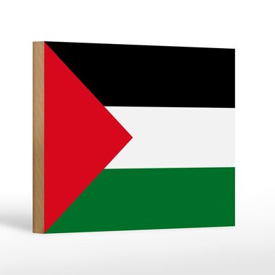 Holzschild Flagge Palästinas 18x12 cm Flag of Palestine Dekoration