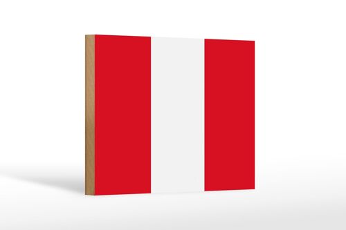 Holzschild Flagge Perus 18x12 cm Flag of Peru Dekoration