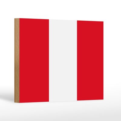 Cartello in legno bandiera del Perù 18x12 cm Decorazione bandiera del Perù