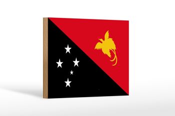 Panneau en bois drapeau Papouasie-Nouvelle-Guinée 18x12cm Décoration Papouasie-Nouvelle-Guinée 1