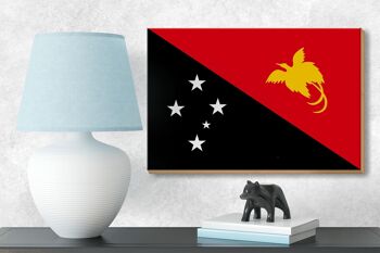 Panneau en bois drapeau Papouasie-Nouvelle-Guinée 18x12cm Décoration Papouasie-Nouvelle-Guinée 3