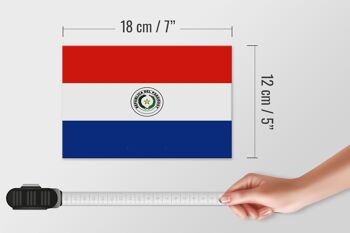 Panneau en bois drapeau du Paraguay 18x12 cm Décoration drapeau du Paraguay 4