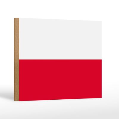 Letrero de madera bandera de Polonia 18x12 cm Decoración bandera de Polonia