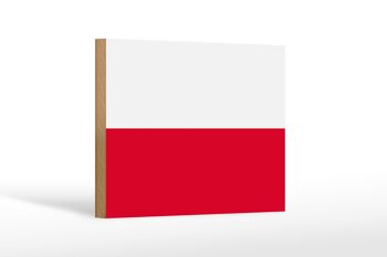 Panneau en bois drapeau de la Pologne 18x12 cm Décoration drapeau de la Pologne 1