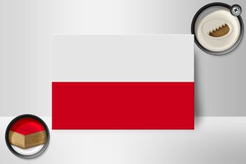 Panneau en bois drapeau de la Pologne 18x12 cm Décoration drapeau de la Pologne 2