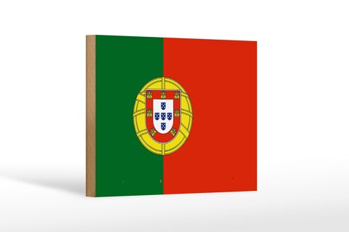 Holzschild Flagge Portugals 18x12 cm Flag of Portugal Dekoration