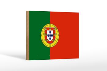 Panneau en bois drapeau du Portugal 18x12 cm Décoration drapeau du Portugal 1