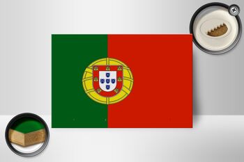 Panneau en bois drapeau du Portugal 18x12 cm Décoration drapeau du Portugal 2
