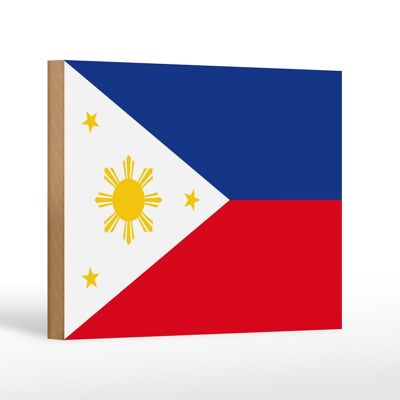 Holzschild Flagge Philippinen 18x12 cm Flag of Philippines Dekoration