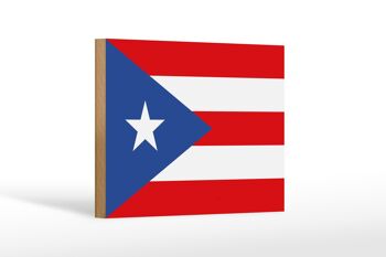 Panneau en bois drapeau de Porto Rico 18x12cm Décoration drapeau de Porto Rico 1