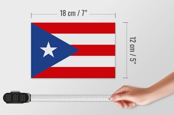 Panneau en bois drapeau de Porto Rico 18x12cm Décoration drapeau de Porto Rico 4