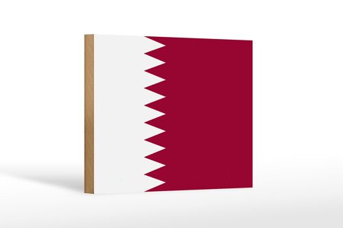 Holzschild Flagge Katars 18x12 cm Flag of Qatar Dekoration